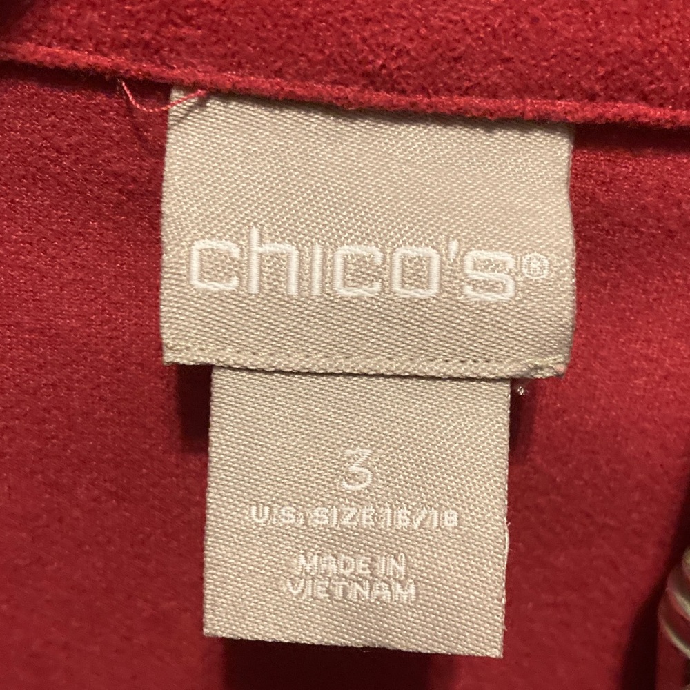 Chico's Red Suede Button-Front Jacket - image 2